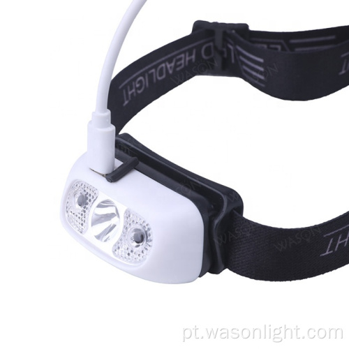 Novo super pequeno peso leve XPE 3W 250lumens Bright Headlamp LED USB Recarregável para corrida, caminhada
